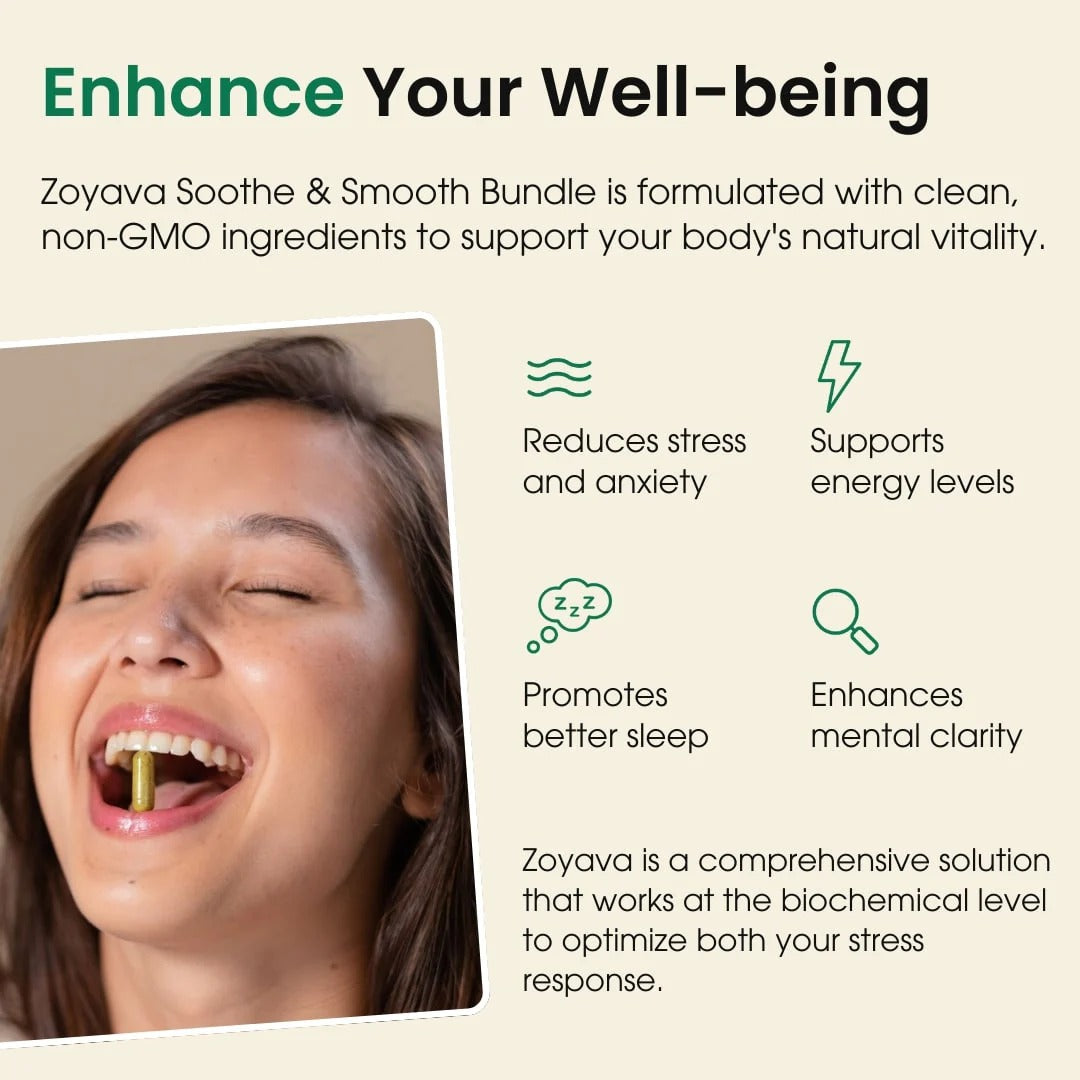 Zoyava Soothe and Smooth BundleCortisol 60 and Myo-Inositol 90Capsules Supplement Bundle